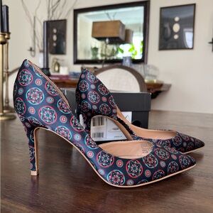 Banana Republic Navy Multi-Pattern Pointed Toe Heels